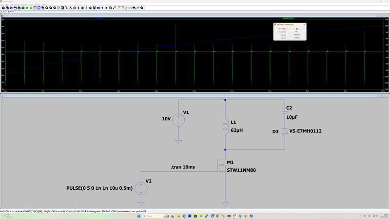 Графики компьютерного моделирования в LTSpice